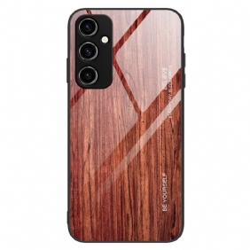 Telefoonhoesje voor Samsung Galaxy A34 5G Houtdesign Gehard Glas
