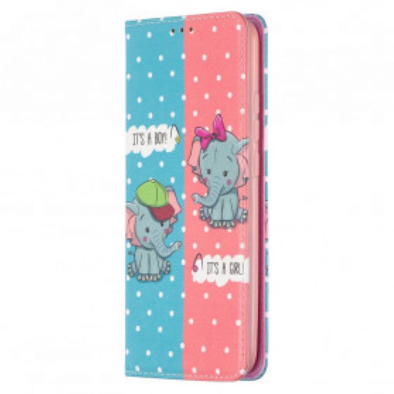 Bescherming Hoesje voor Xiaomi Redmi 9C Folio-hoesje Baby Olifanten