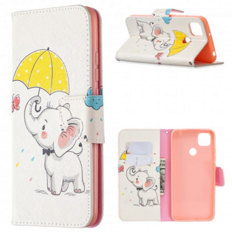 Folio-hoesje voor Xiaomi Redmi 9C Baby Olifant