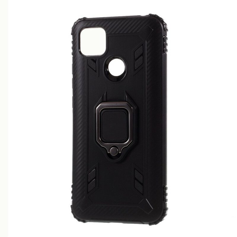 Hoesje voor Xiaomi Redmi 9C Ringstijl Van Koolstofvezel