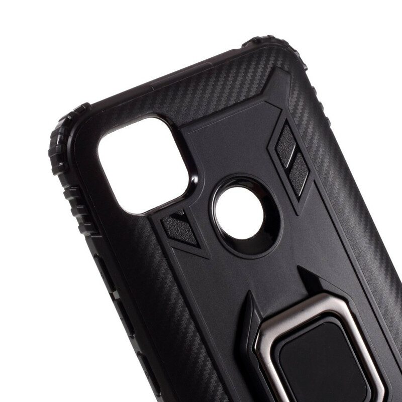 Hoesje voor Xiaomi Redmi 9C Ringstijl Van Koolstofvezel