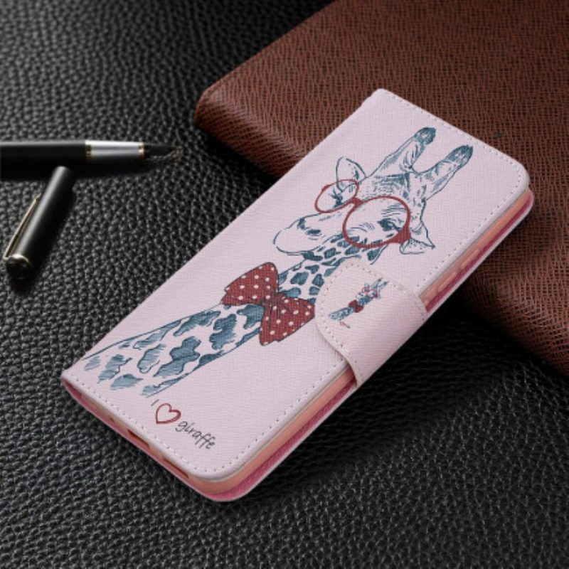 Leren Hoesje voor Xiaomi Redmi 9C Slimme Giraf