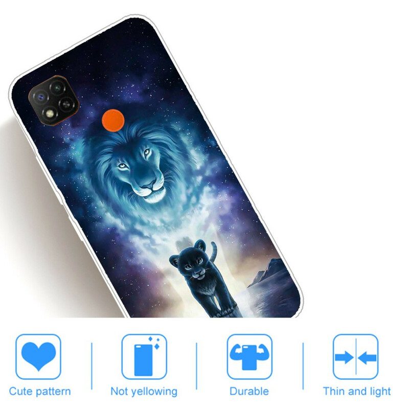 Telefoonhoesje voor Xiaomi Redmi 9C Leeuwen Welp