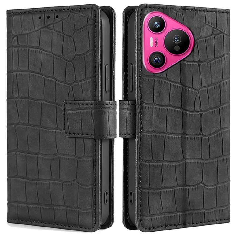 Folio-hoesje Huawei Pura 70 Telefoonhoesje Krokodilstijl