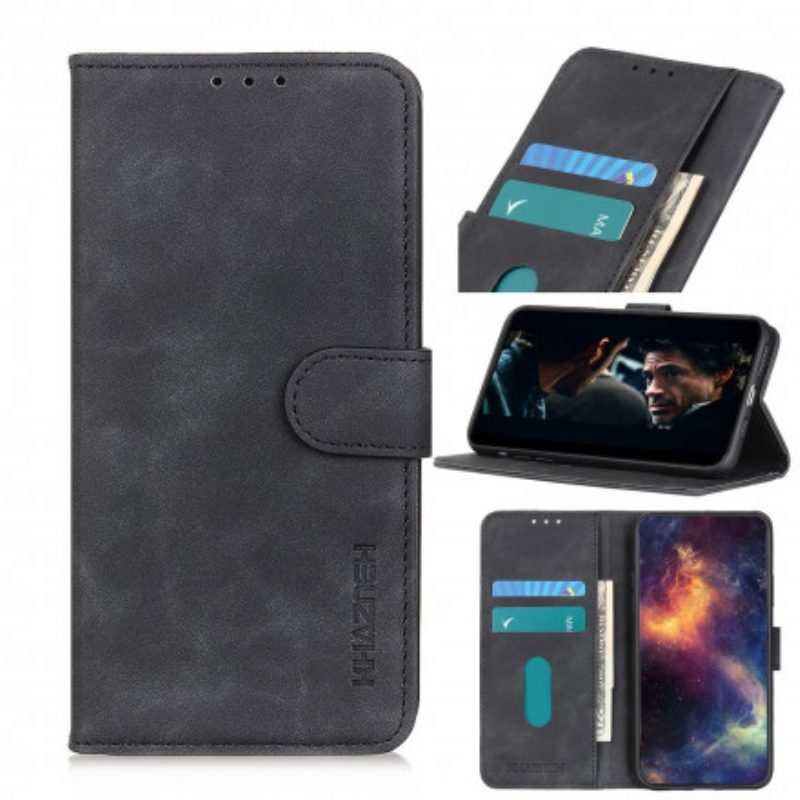 Folio-hoesje voor iPhone 11 Pro Max Khazneh Vintage Leereffect