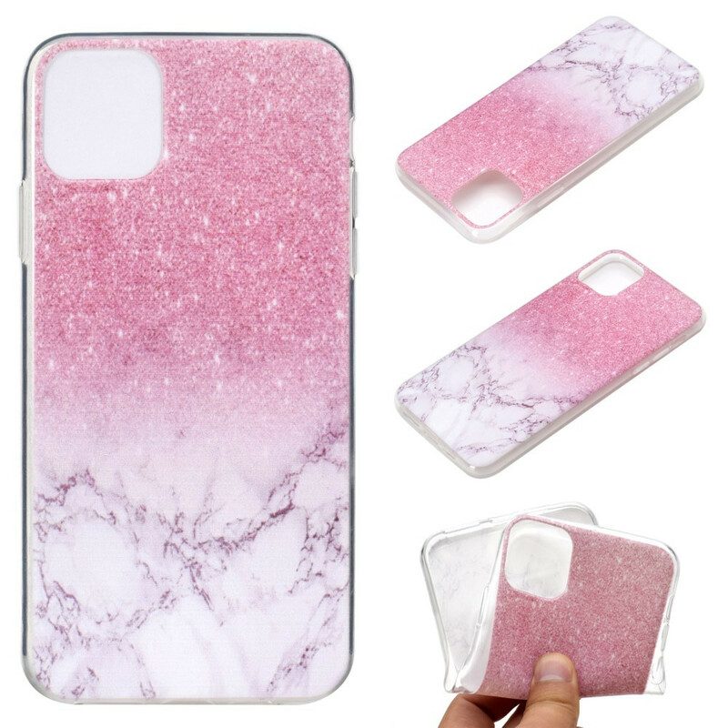Telefoonhoesje voor iPhone 11 Pro Max Magenta Marmer