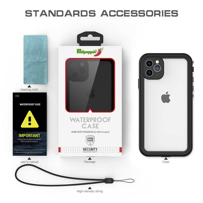 Telefoonhoesje voor iPhone 11 Pro Max Waterdichte Redpepper