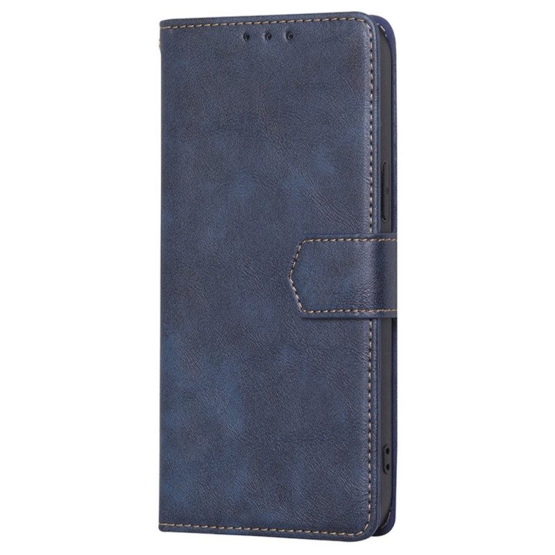 Folio-hoesje voor Samsung Galaxy M13 Vintage Kunstleer En Stiksels