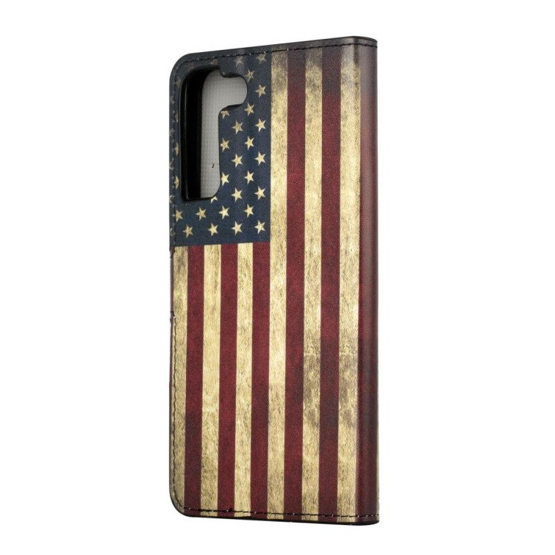 Folio-hoesje voor Samsung Galaxy S22 Plus 5G Amerikaanse Vlag