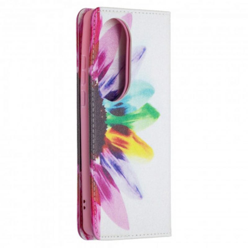 Bescherming Hoesje voor Huawei P50 Pro Folio-hoesje Waterverf Bloem