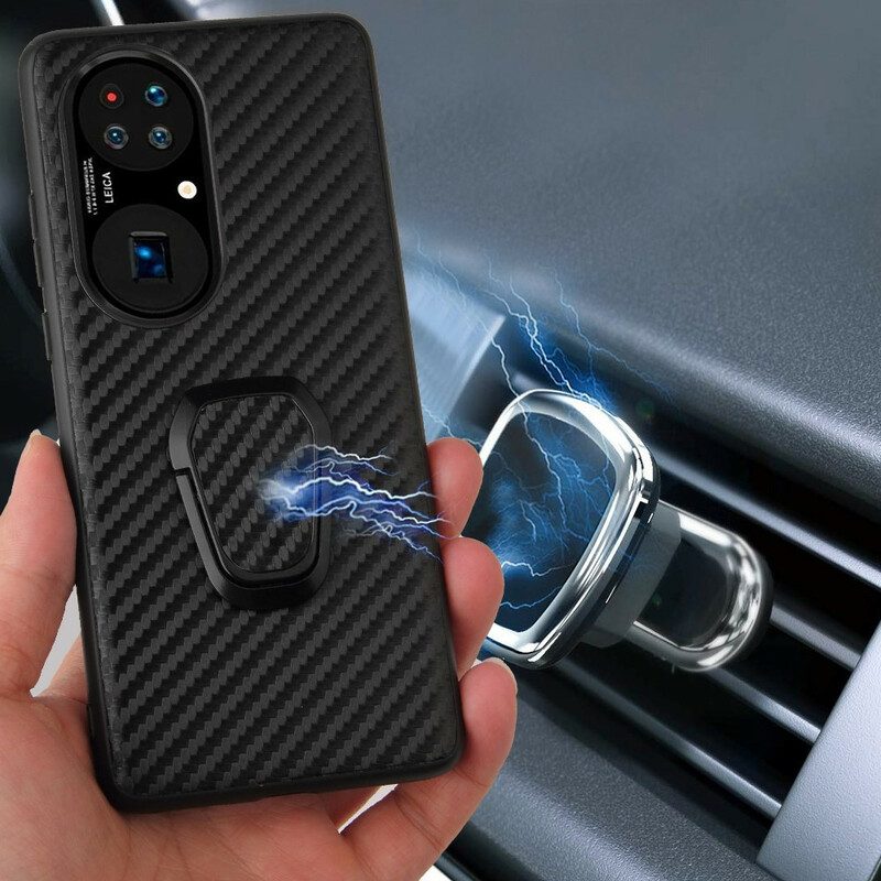 Telefoonhoesje voor Huawei P50 Pro Ringhouder In Slangenstijl