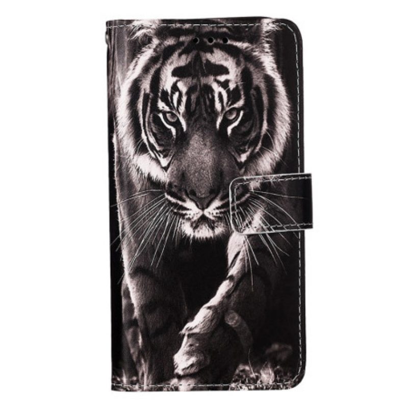 Leren Hoesje Voor Poco C61 Tijger Met Riem