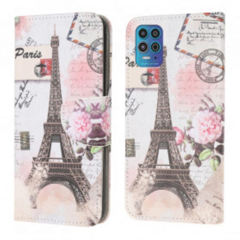 Folio-hoesje voor Moto G100 Retro Eiffeltoren