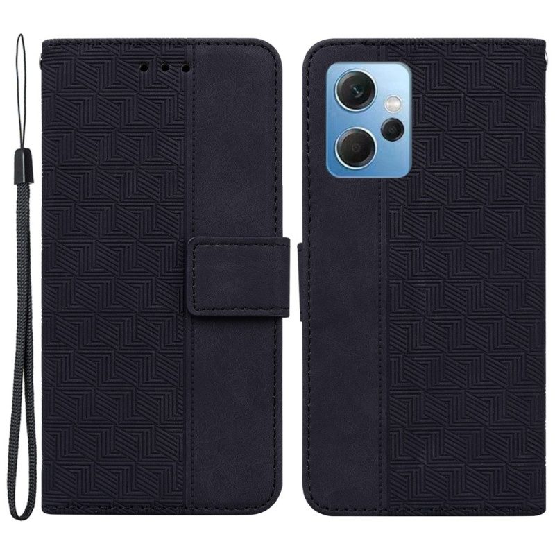 Folio-hoesje voor Xiaomi Redmi Note 12 4G Met Ketting Patroon Met Bandjes
