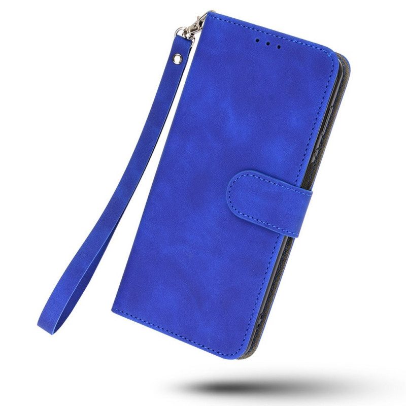 Folio-hoesje voor Realme 9i Lanyard Van Zachte Huid