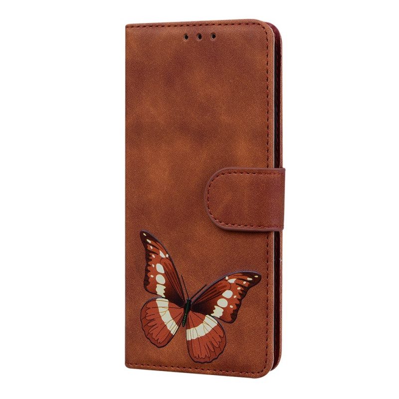 Leren Hoesje voor Realme 9i Skin Touch Vlinder