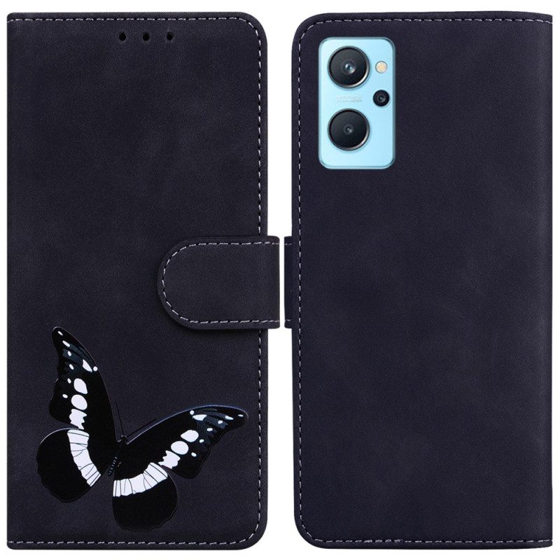 Leren Hoesje voor Realme 9i Skin Touch Vlinder
