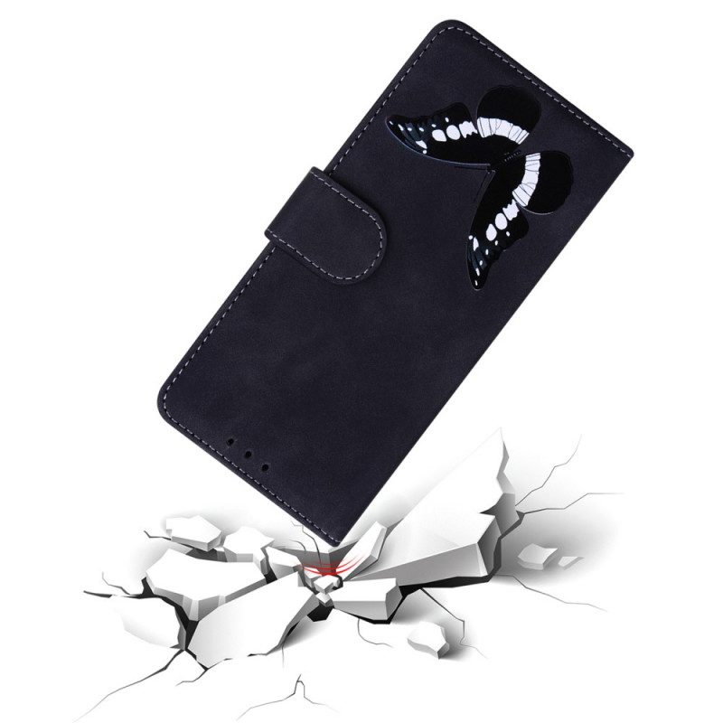 Leren Hoesje voor Realme 9i Skin Touch Vlinder