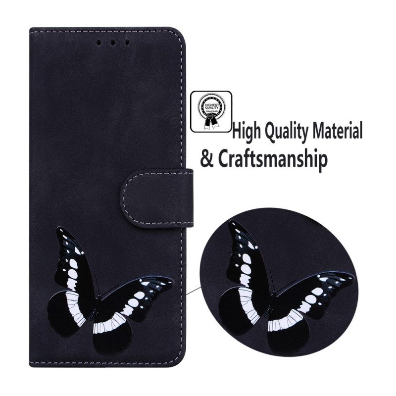 Leren Hoesje voor Realme 9i Skin Touch Vlinder