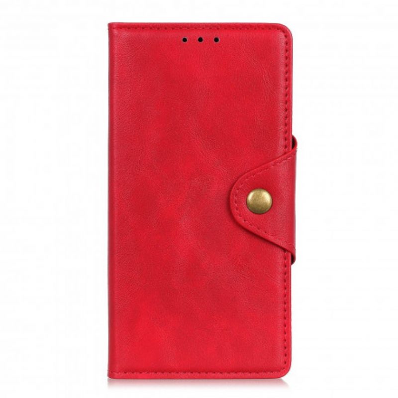 Folio-hoesje voor Sony Xperia 1 III Vintage Knop Van Imitatieleer