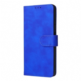 Folio-hoesje voor Poco X4 Pro 5G Effen Lederen Stijl