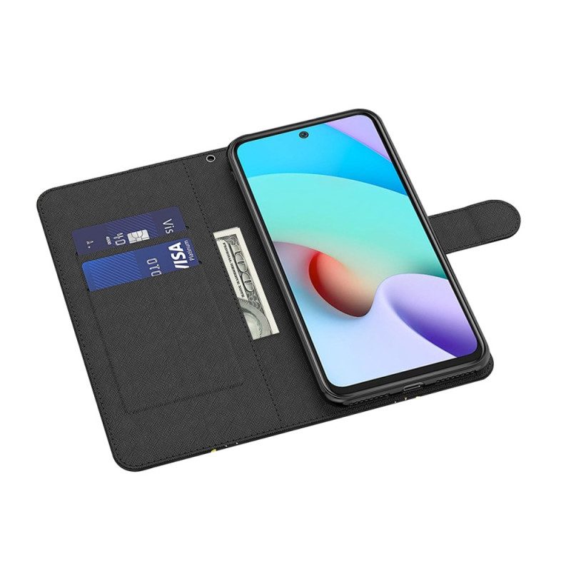 Folio-hoesje voor Poco X4 Pro 5G Met Ketting Lanyard Wolf