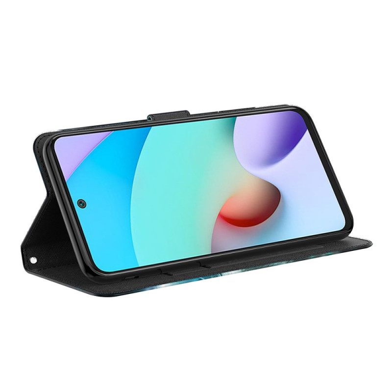 Folio-hoesje voor Poco X4 Pro 5G Met Ketting Lanyard Wolf