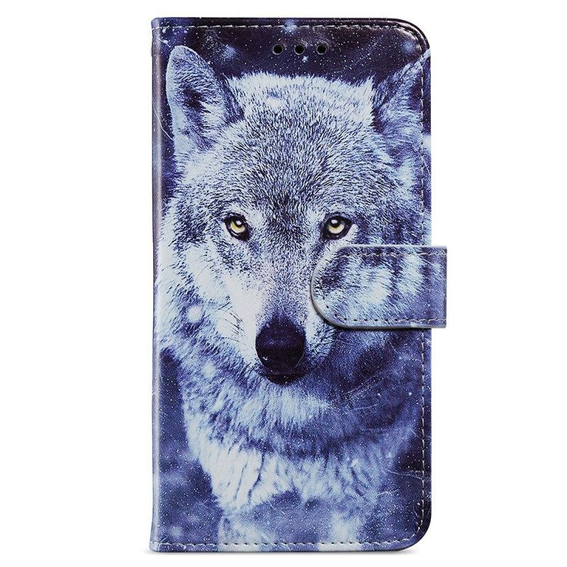 Folio-hoesje voor Poco X4 Pro 5G Met Ketting Strakke Wolf