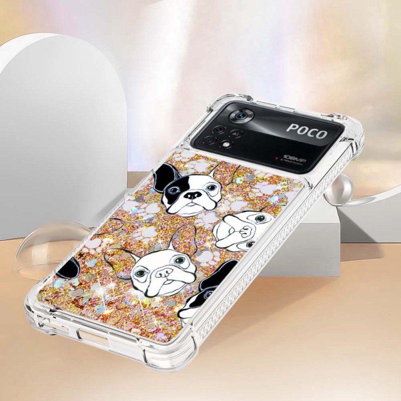 Hoesje voor Poco X4 Pro 5G Mr Dog Pailletten