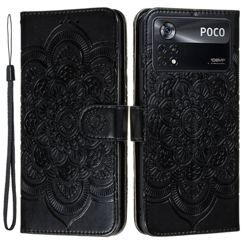 Leren Hoesje voor Poco X4 Pro 5G Mandala Met Koord