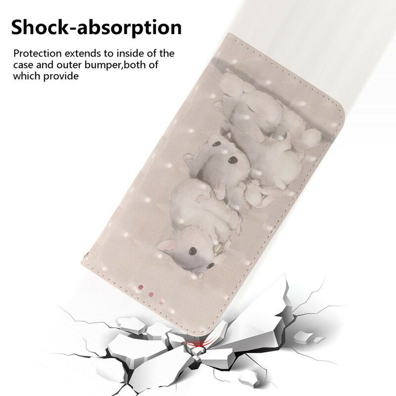 Flip Case voor Xiaomi Mi Note 10 / 10 Pro Met Ketting String Hamsters