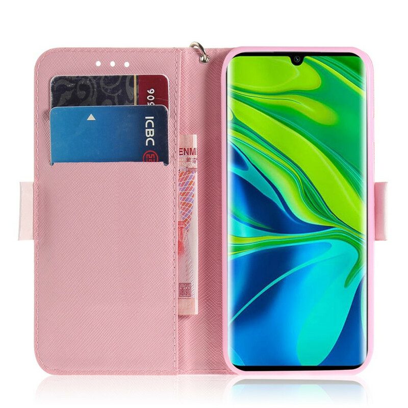 Flip Case voor Xiaomi Mi Note 10 / 10 Pro Met Ketting String Hamsters