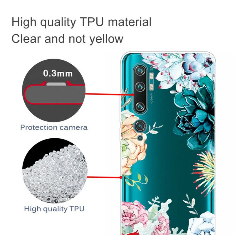 Hoesje voor Xiaomi Mi Note 10 / 10 Pro Naadloze Aquarel Bloemen