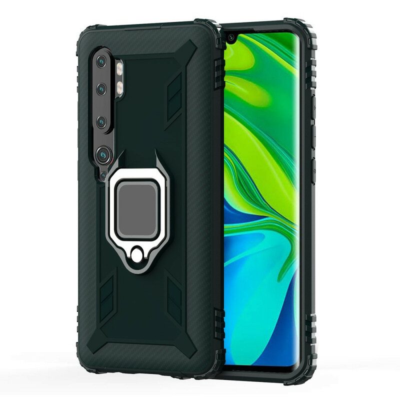 Hoesje voor Xiaomi Mi Note 10 / 10 Pro Ring En Koolstofvezel