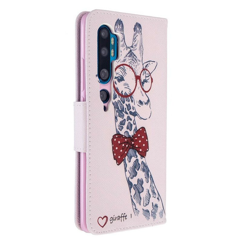 Leren Hoesje voor Xiaomi Mi Note 10 / 10 Pro Slimme Giraf