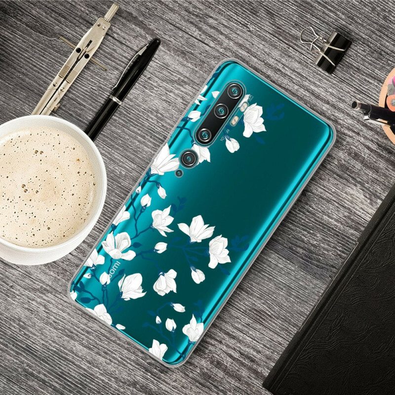 Telefoonhoesje voor Xiaomi Mi Note 10 / 10 Pro Witte Bloemen