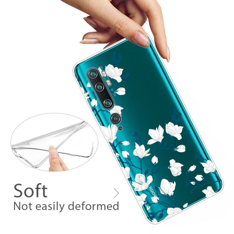 Telefoonhoesje voor Xiaomi Mi Note 10 / 10 Pro Witte Bloemen
