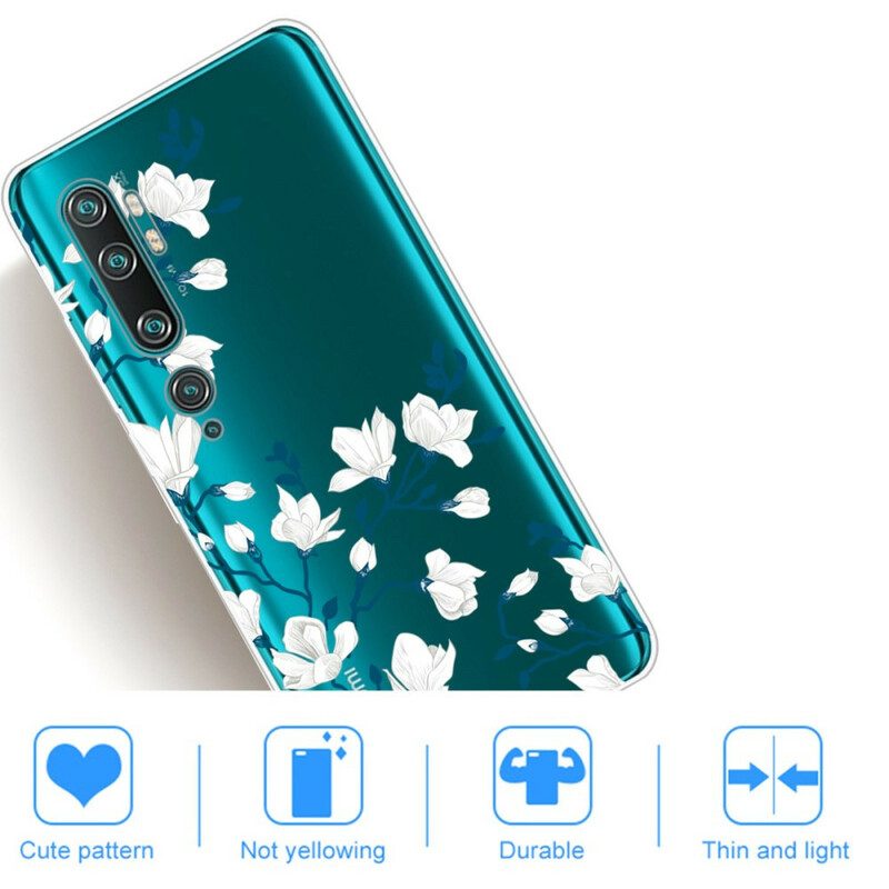 Telefoonhoesje voor Xiaomi Mi Note 10 / 10 Pro Witte Bloemen