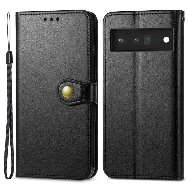 Folio-hoesje voor Google Pixel 6 Kunstleer En Vintage Sluiting