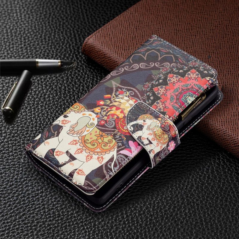 Leren Hoesje voor Google Pixel 6 Olifantenzak Met Ritssluiting