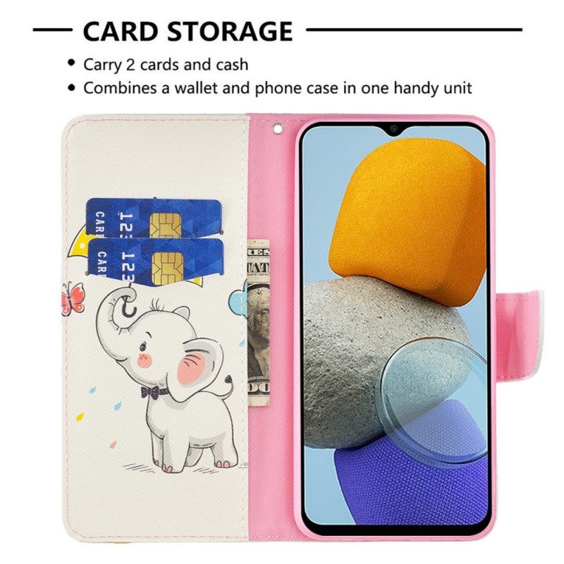 Folio-hoesje voor Samsung Galaxy M23 5G Baby Olifant