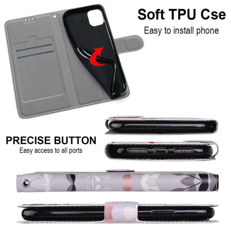 Folio-hoesje voor Samsung Galaxy M23 5G Lakens Met Lanyard