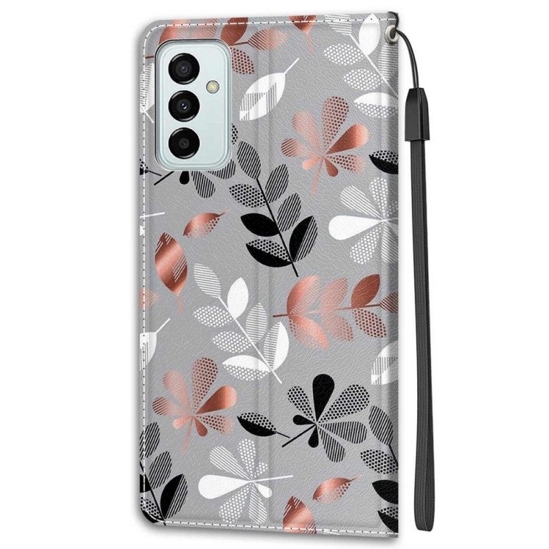 Folio-hoesje voor Samsung Galaxy M23 5G Lakens Met Lanyard