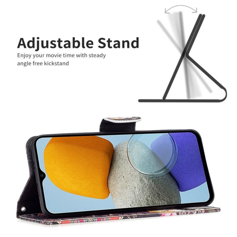 Leren Hoesje voor Samsung Galaxy M23 5G Stammen Olifant