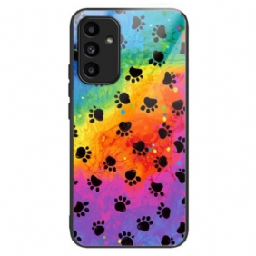 Cover Hoesje Samsung Galaxy A15 Telefoonhoesje Vingerafdrukken Van Gehard Glas