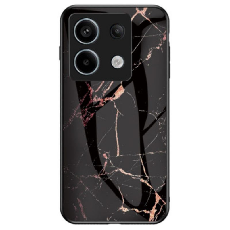 Case Hoesje Poco X6 5g Telefoonhoesje Zwart En Goud Marmer Gehard Glas