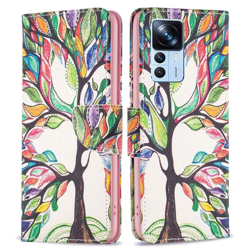 Folio-hoesje voor Xiaomi 12T / 12T Pro Kleurrijke Boom