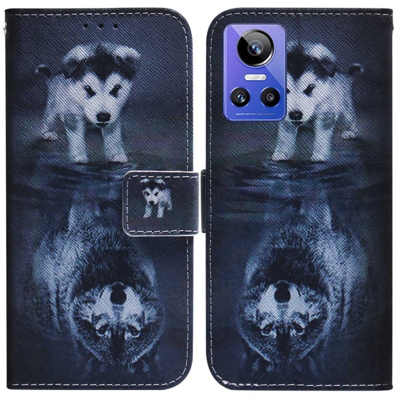Folio-hoesje voor Realme GT Neo 3 Toekomstige Wolf