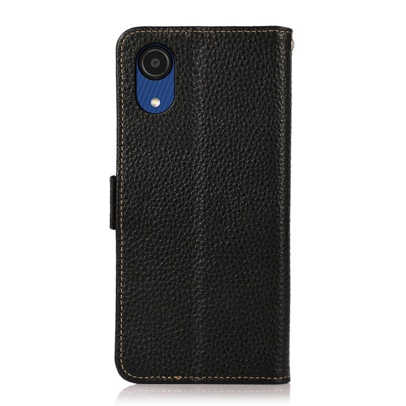 Flip Case voor Samsung Galaxy A03 Core Lychee Leer Khazneh Rfid