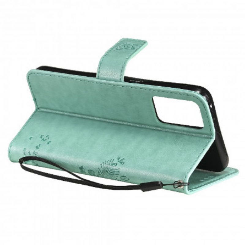 Folio-hoesje voor Oppo Reno 6 5G Met Ketting Boom En Strappy Cat